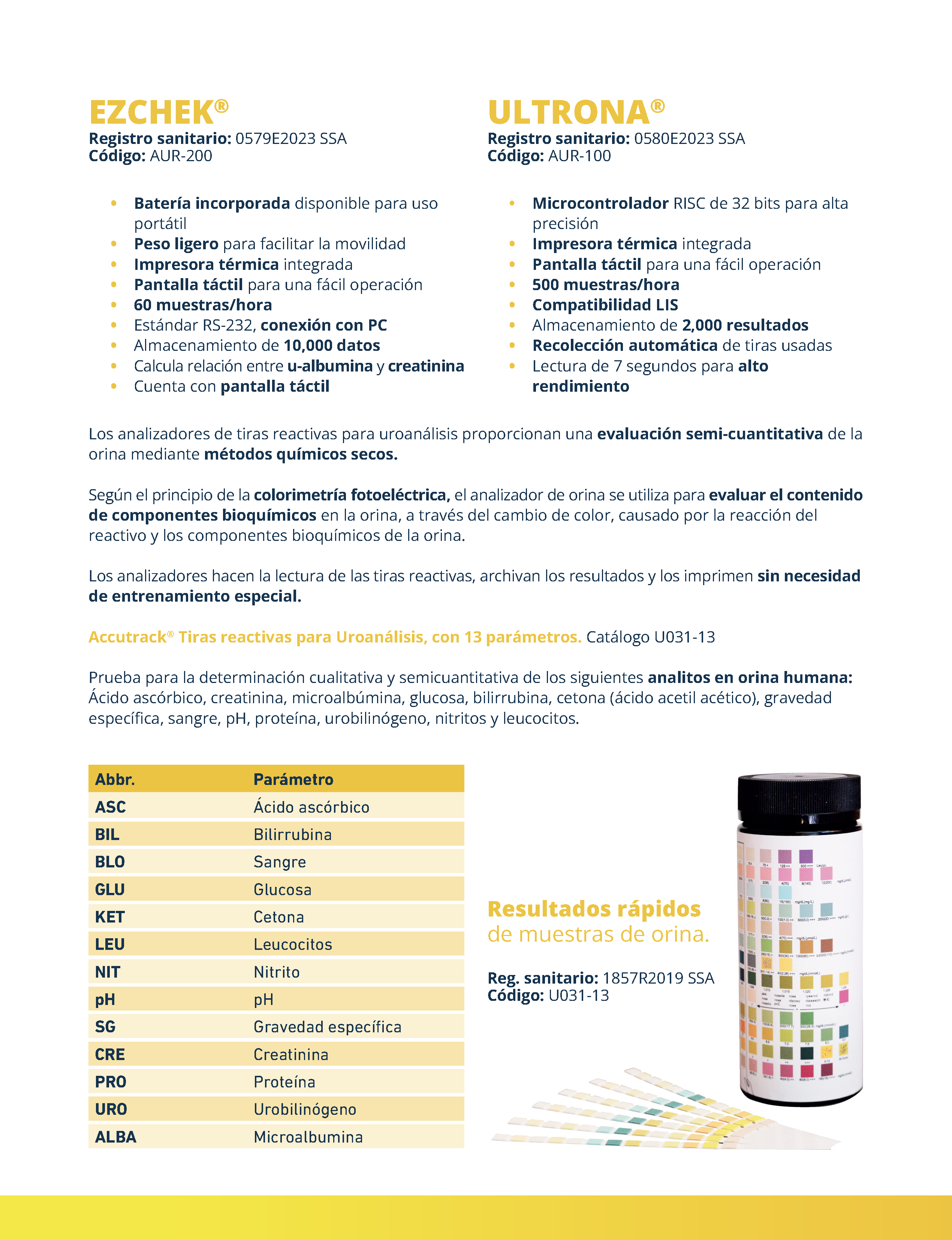 Catalogo Urianálisis
